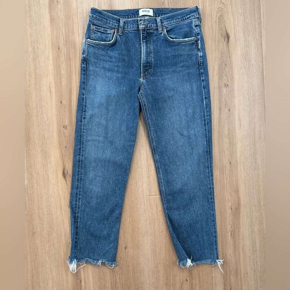 Agolde Straight Leg Midrise Jeans in Medium Wash Size 28